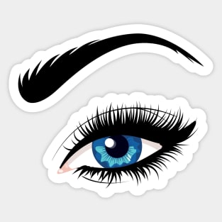 Blue fem eye with long eyelashes Sticker